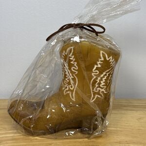 New Western Cowboy Boot Brown 5” Candle Gag Gift Novelty Country Decor